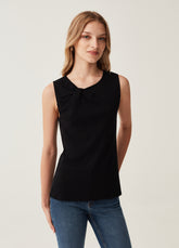 Ovs Tank Top With Round Neck And Knotted Front